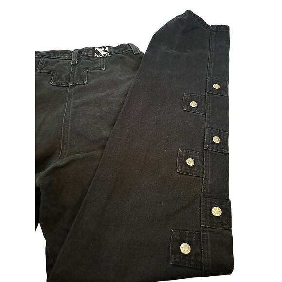 Rockies Women's Black 100% Cotton rare studded Pant Size 11/12 slim long rise - Picture 5 of 13